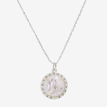 Sparkle Allure Zodiac Cubic Zirconia Pure Silver Over Brass 16 Inch Link Round Pendant Necklace