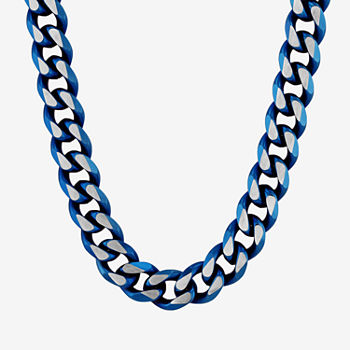 Stainless Steel 24 Inch Solid Curb Chain Necklace