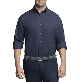 Van Heusen Big and Tall Twill Button Up Shirt Mens Classic Fit Long Sleeve Button-Down Shirt