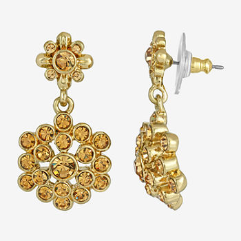 1928 Gold Tone Acrylic Drop Earrings