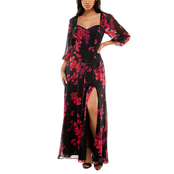Premier Amour 3/4 Sleeve Floral Maxi Dress