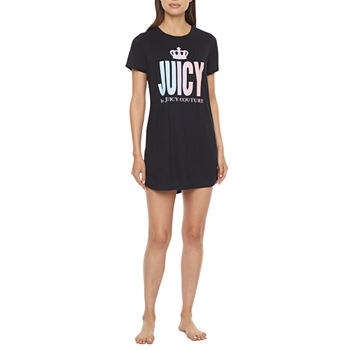 Juicy By Juicy Couture Womens Short Sleeve Crew Neck Nightshirt