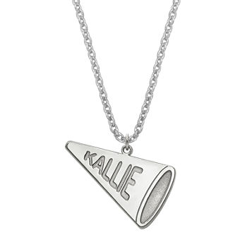 Personalized Sterling Silver Girls Megaphone Name Pendant Necklace