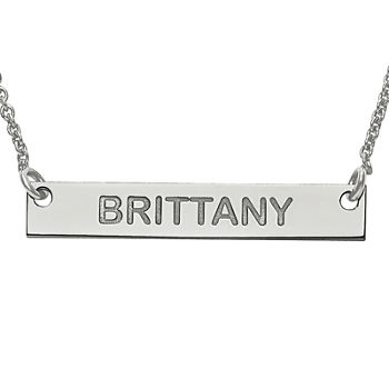 Personalized 4x26mm Block Name Bar Necklace