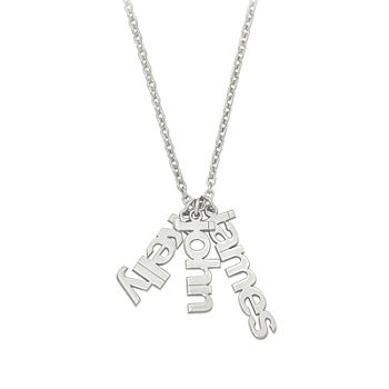 Personalized Three Name Charms Pendant Necklace