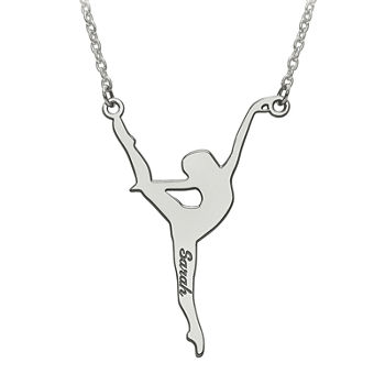 Personalized Girls Name Dancer Pendant Necklace
