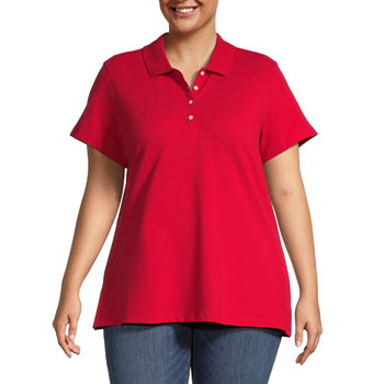 St. John's Bay Plus Womens Short Sleeve Polo Shirt