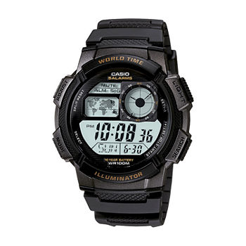 Casio® Illuminator Mens Black Bezel Digital Sport Watch AE1000W-1AV