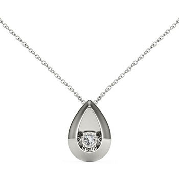 Love in Motion Womens Diamond Accent Genuine White Diamond Sterling Silver Pendant