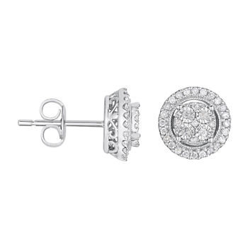 TruMiracle® 1/4 CT. T.W. Genuine Diamond Round Sterling Silver Earrings