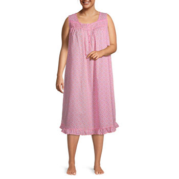 Adonna Womens Plus Sleeveless Square Neck Nightgown