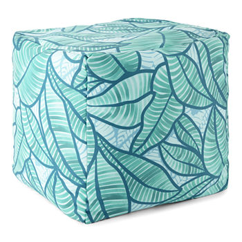 Outdoor Oasis Square Leaf Print Outdoor Lounge Cushion