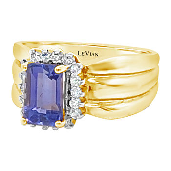 LIMITED QUANTITIES! Le Vian Grand Sample Sale™ Ring featuring Blueberry Tanzanite® 1/5 CT. T.W. Vanilla Diamonds® set in 14K Honey Gold™