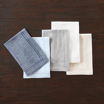 Fieldcrest Luxury Cotton-Linen Herringbone 4-pc. Napkins