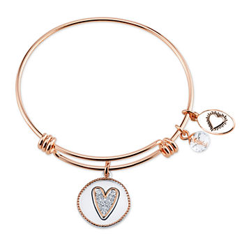 Footnotes Girlfriends Stainless Steel Heart Bangle Bracelet