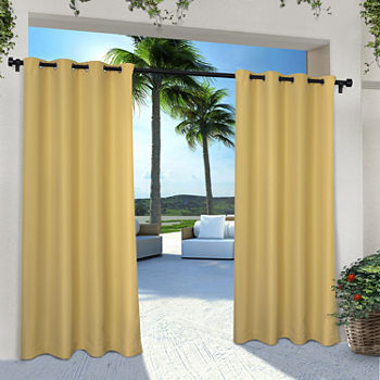 Exclusive Home Curtains Solid Light-Filtering Grommet Top Set of 2 Outdoor Curtain Panel
