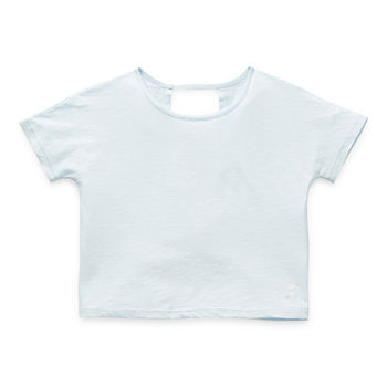Xersion Twist Back Little & Big Girls Round Neck Short Sleeve T-Shirt