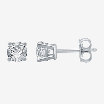 Classic Collection 1/2 CT. T.W. Genuine White Diamond 10K White Gold 3.8mm Stud Earrings