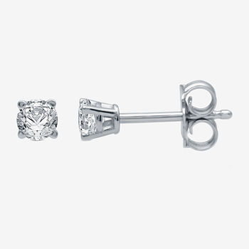 Deluxe Collection 1/4 CT. T.W. Genuine White Diamond 14K White Gold 3.2mm Stud Earrings