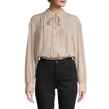 Worthington Womens Long Sleeve Oversized Button-Down Shirt