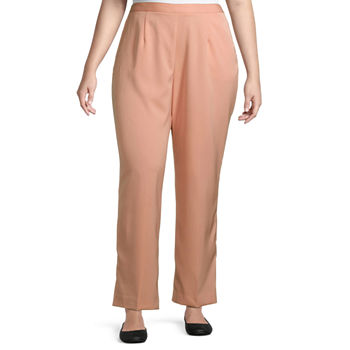 Alfred Dunner Peachy Keen Womens Straight Pull-On Pants