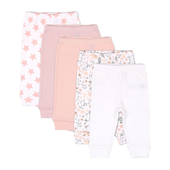 The Peanutshell Baby Girls 5-pc. Tapered Pull-On Pants