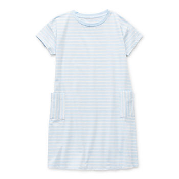 Thereabouts Little & Big Girls Short Sleeve Striped T-Shirt Dress