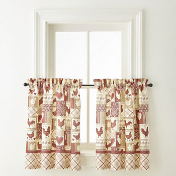 Home Expressions Rooster Round Up 2-pc. Rod Pocket Window Tier