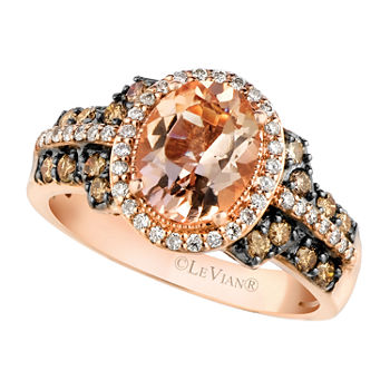 Le Vian Grand Sample Sale™  Ring featuring Peach Morganite™, Chocolate Diamonds®, Nude Diamonds™ set in 14K Strawberry Gold®