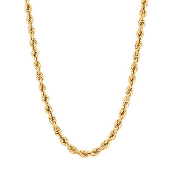 10K Yellow Gold 22" Hollow Rope Chain Necklace