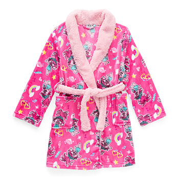 Little & Big Girls Trolls Long Sleeve Mid Length Kimono Robes