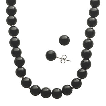Genuine Black Onyx Sterling Silver 2-pc. Jewelry Set