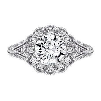 Womens 3 CT. T.W. Cubic Zirconia Sterling Silver Flower Cocktail Ring