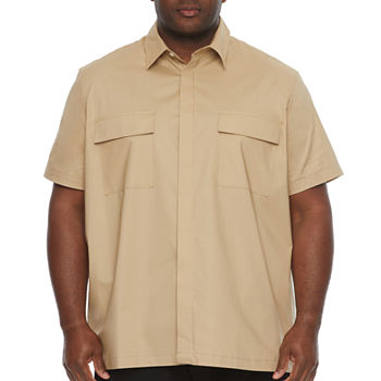 Shaquille O'Neal XLG Big and Tall Mens Regular Fit Short Sleeve Button-Down Shirt