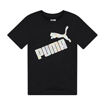 Puma Big Girls Crew Neck Short Sleeve Graphic T-Shirt
