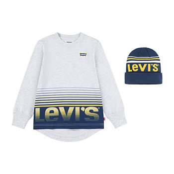 Levi's Big Boys Crew Neck Long Sleeve Shirt Sets