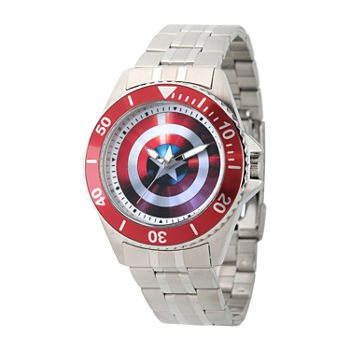 Avengers Marvel Mens Silver Tone Stainless Steel Bracelet Watch Wma000008