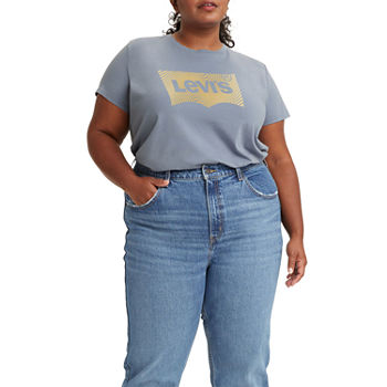 Levi's Plus Perfect Womens Crew Neck Short Sleeve Graphic T-Shirt