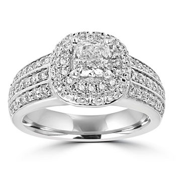 Womens 1 3/4 CT. T.W. Genuine White Diamond 14K White Gold Engagement Ring