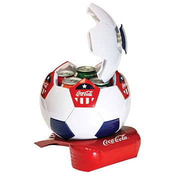 Coca-Cola® Soccer Ball 5 Can Cooler Mini Fridge, 12V DC/110V AC