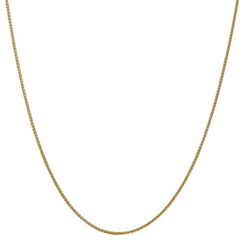 14K Gold 16 Inch Semisolid Wheat Chain Necklace
