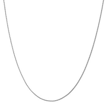14K White Gold 16 Inch Solid Wheat Chain Necklace