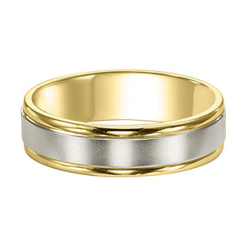 6MM 14K Two Tone Gold Wedding Band