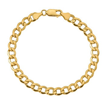 10K Gold 9 Inch Semisolid Curb Chain Bracelet