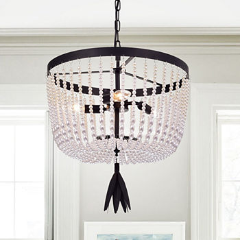 Pendant Lights Black Cahrin 3 Light 16 Inch Pearl Bead Pendant