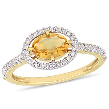 Womens 1/4 CT. T.W. Genuine Yellow Citrine 10K Gold Cocktail Ring