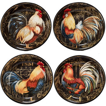 Certified International Gilded Rooster 4-pc. Ceramic Soup Bowl