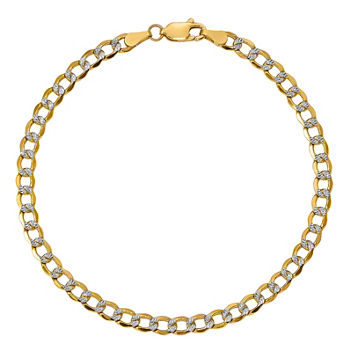 14K Gold 7 Inch Semisolid Curb Chain Bracelet