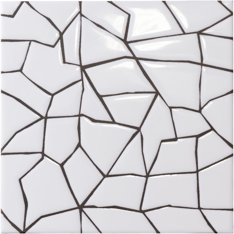 Maven Sunset 8" x 8" field tile in Matte White with black dry line