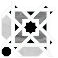 Ann Sacks Mosaic Dafina 9.375" x 9.375" pattern repeat in Carrara, Bardiglio, Nero Marquina, & Thassos Standard